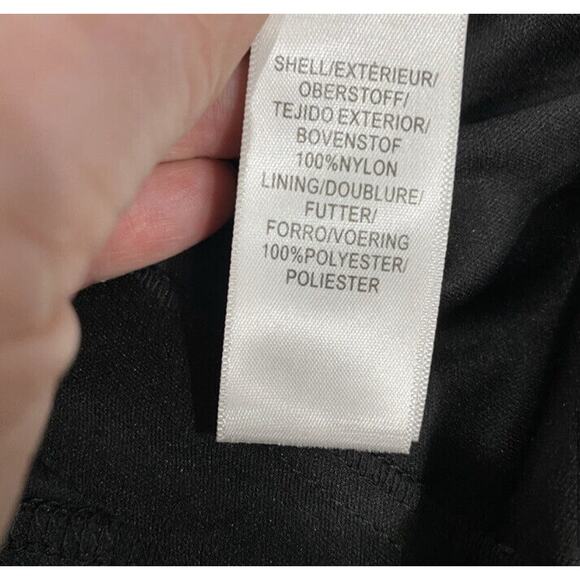 Adrianna Papell 3/4 Sheer Sleeve Beaded Embroidered Black Flower Dress Sz 6 - Picture 12 of 15